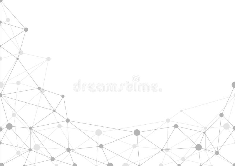 Abstrakt grå geometrisk bakgrund med kaos av förbindelselinjer och prickar stock illustrationer