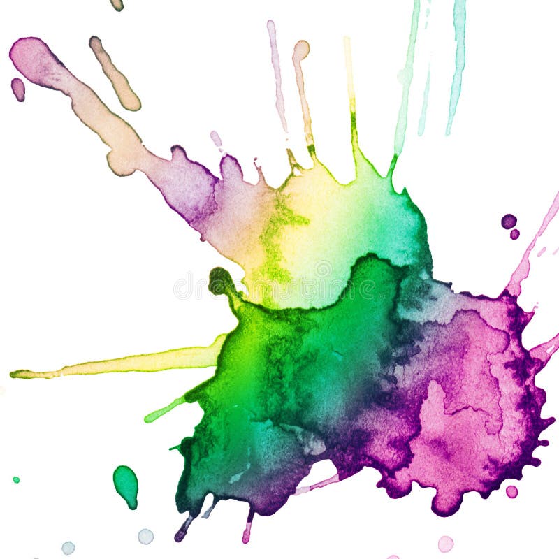 Abstrakt hand tecknad vattenfärgblot
