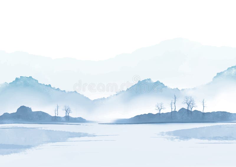 Abstrakt handmålad minimal vattenfärgsliggande bakgrund royaltyfri illustrationer