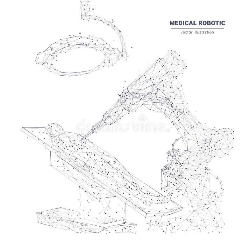 Abstrakt handritning av medicinsk robotkoncept royaltyfri illustrationer