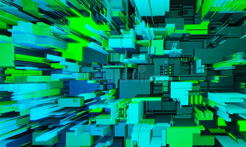 Abstrakt högteknologisk kretskort Bakgrund i blå och grön färg med tryckt kretskort 3d-illustration vektor illustrationer Abstrakt högteknologisk kretskort Bakgrund i blå och grön färg med tryckt kretskort 3d-illustration vektor illustrationer