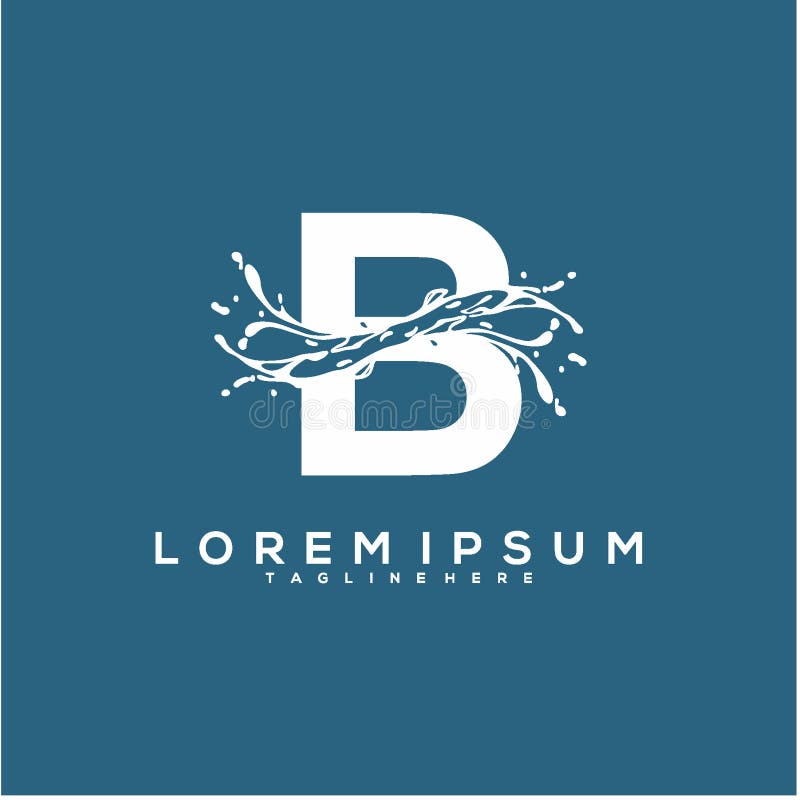 Abstrakt initialt begrepp för b-logodesign, design för vattenlogovektor stock illustrationer
