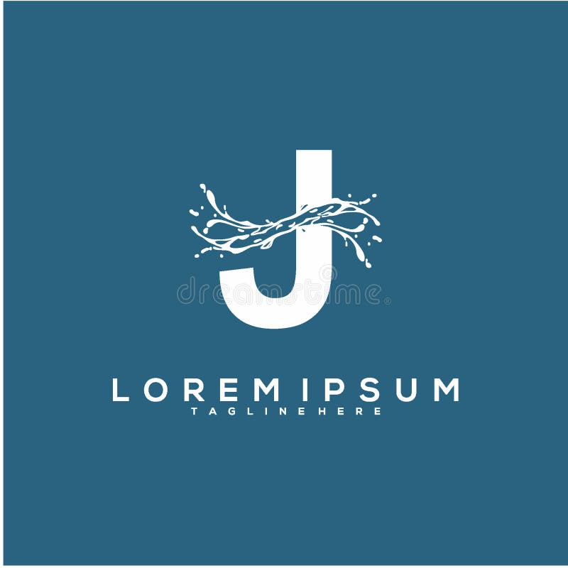 Abstrakt initialt begrepp för j-logodesign, design för vattenlogovektor royaltyfri illustrationer
