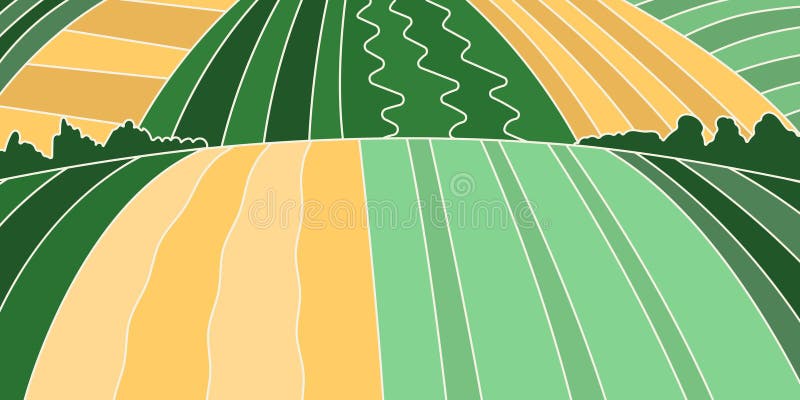 Abstrakt jordbruksfält eller banderoll på jordbrukskort. royaltyfri illustrationer