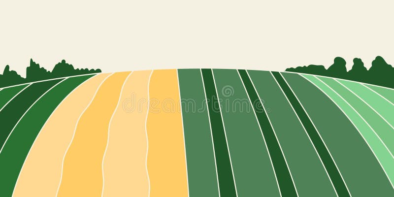 Abstrakt jordbruksfält eller banderoll på jordbrukskort. royaltyfri illustrationer