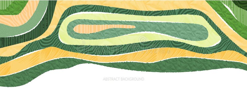 Abstrakt jordbruksfält eller jordbrukskortbakgrund. Fjäderlandslandskap i vingårdalen stock illustrationer