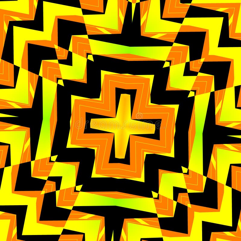 Abstrakt kalejdoskopbakgrund - svart guling royaltyfri illustrationer Abstrakt kalejdoskopbakgrund - svart guling royaltyfri illustrationer