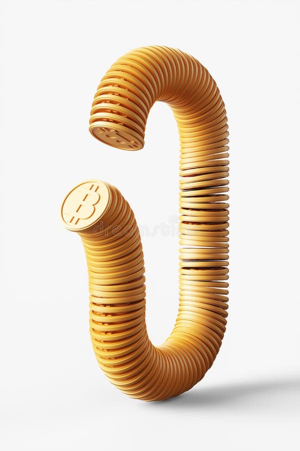 Abstrakt kedja av bitmyntmynt. stock illustrationer