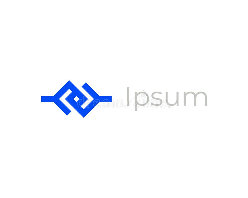 Abstrakt kedjeväv linjär logotyp. Avtal om minimalistiskt partnerskap stock illustrationer