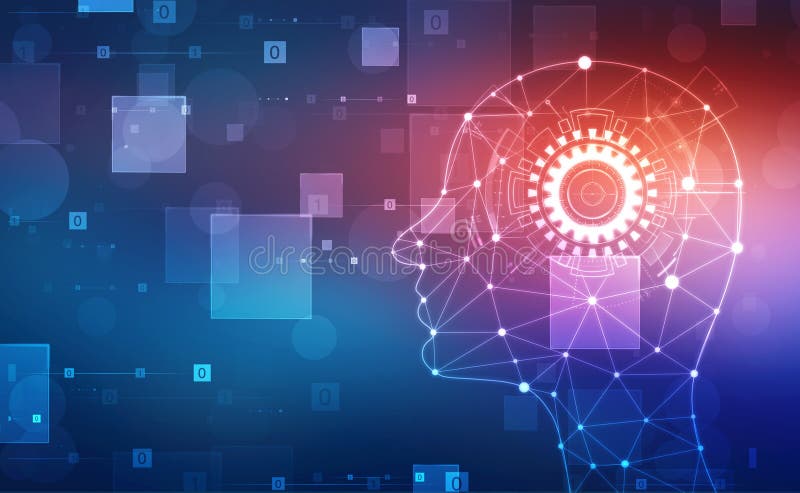 Abstrakt konstgjord intelligens Idérika Brain Concept, teknologirengöringsdukbakgrund stock illustrationer Abstrakt konstgjord intelligens Idérika Brain Concept, teknologirengöringsdukbakgrund stock illustrationer