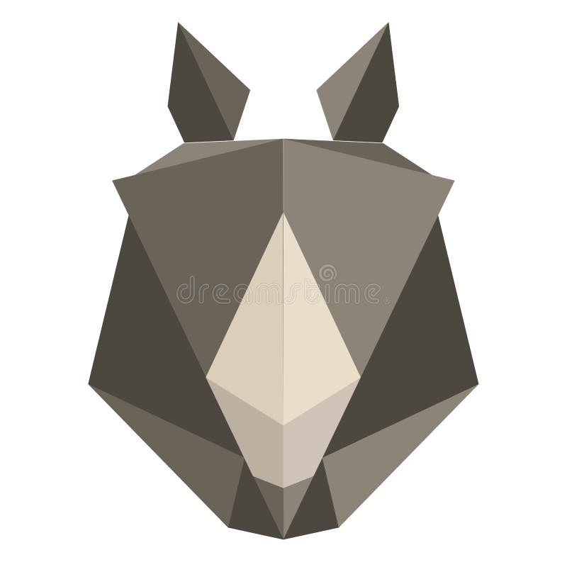 Abstrakt låg poly noshörningsymbol stock illustrationer