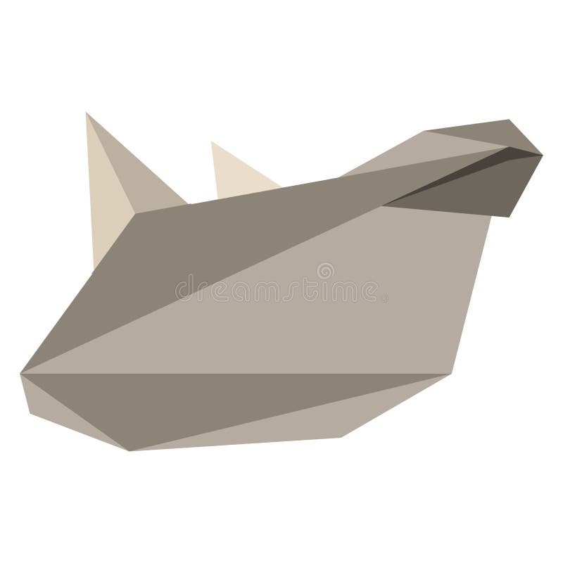 Abstrakt låg poly noshörningsymbol vektor illustrationer