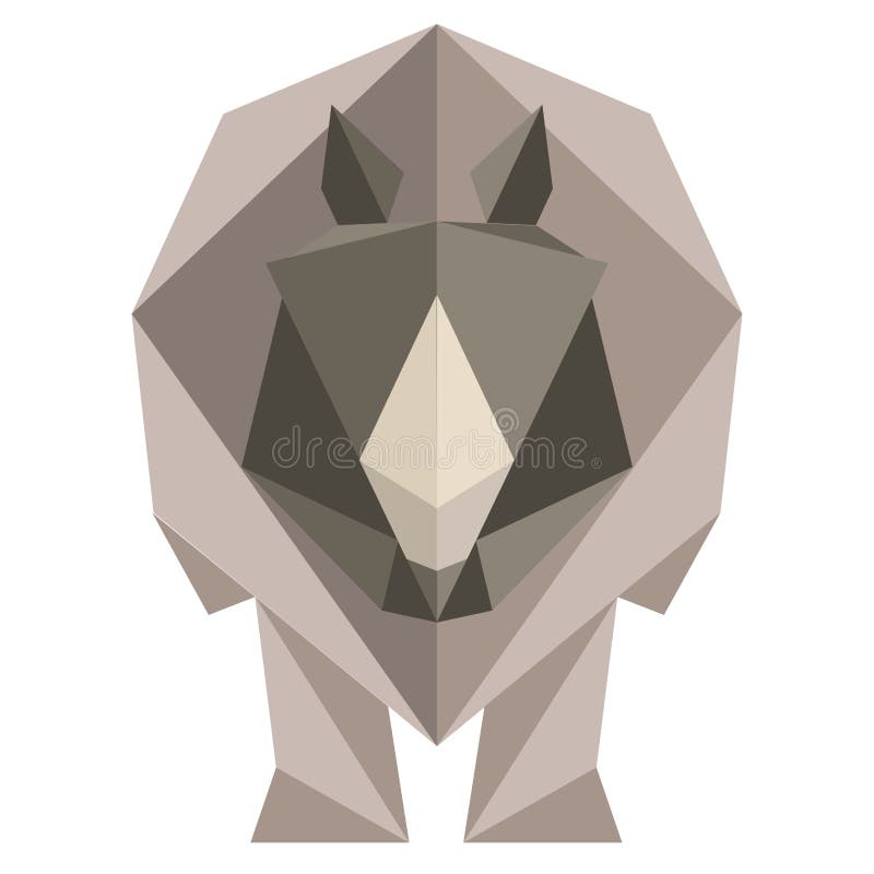 Abstrakt låg poly noshörningsymbol vektor illustrationer