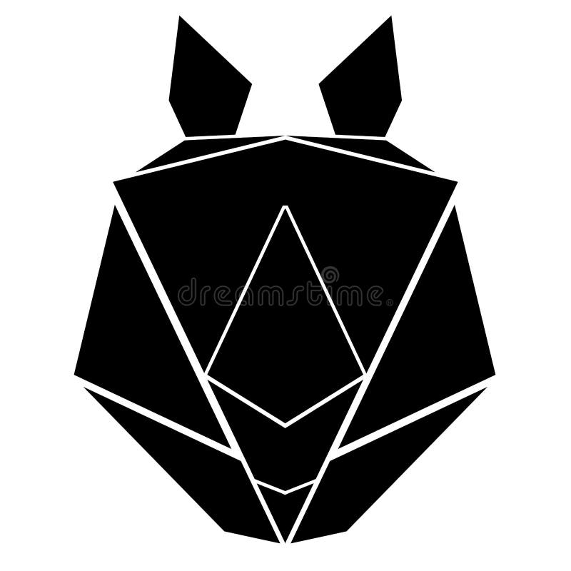 Abstrakt låg poly noshörningsymbol vektor illustrationer