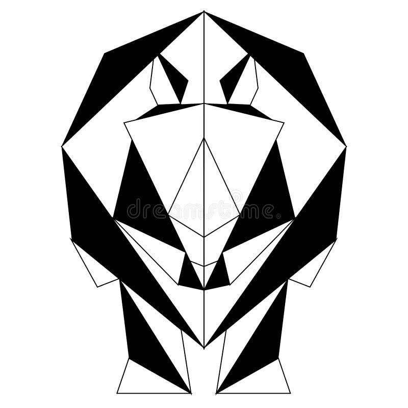 Abstrakt låg poly noshörningsymbol vektor illustrationer