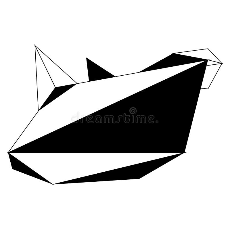 Abstrakt låg poly noshörningsymbol vektor illustrationer