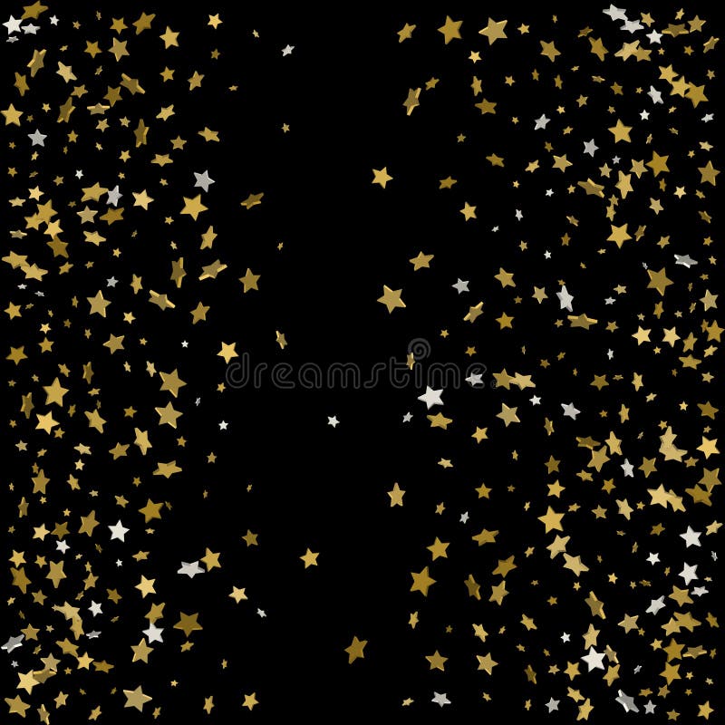 Abstrakt modell av slumpmässiga fallande guld- stjärnor på svart backgroun stock illustrationer Abstrakt modell av slumpmässiga fallande guld- stjärnor på svart backgroun stock illustrationer