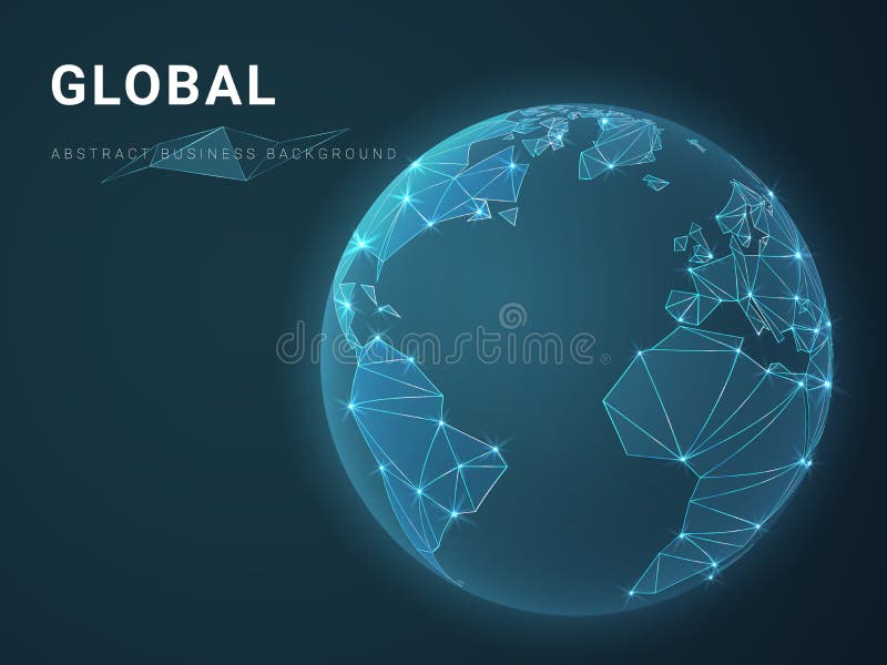 Abstrakt modern affärsbakgrundsvektor som visar globality med stjärnor och linjer i form av en planetjord på blå bakgrund vektor illustrationer Abstrakt modern affärsbakgrundsvektor som visar globality med stjärnor och linjer i form av en planetjord på blå bakgrund vektor illustrationer