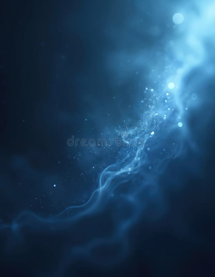 Abstrakt mörkblå bakgrund med suddiga ljuseffekter som skapar drömmande stämning. Silky glatt textur med endogen känsla serene stock illustrationer