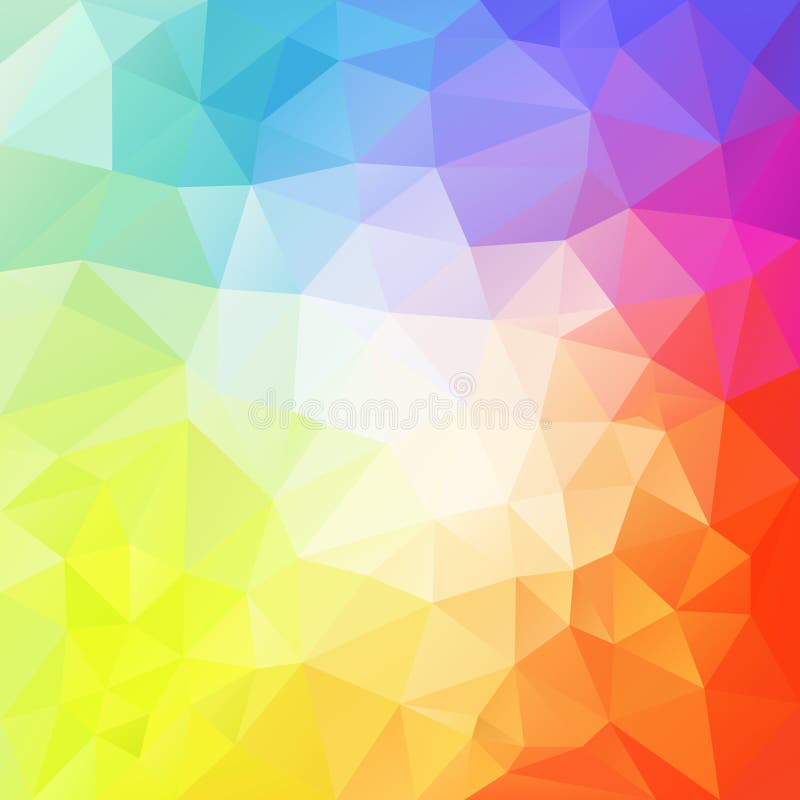 Abstrakt ojämn polygonbakgrund med en triangelmodell i ljust pastellfärgat spektrum för full färg med reflexion i mien