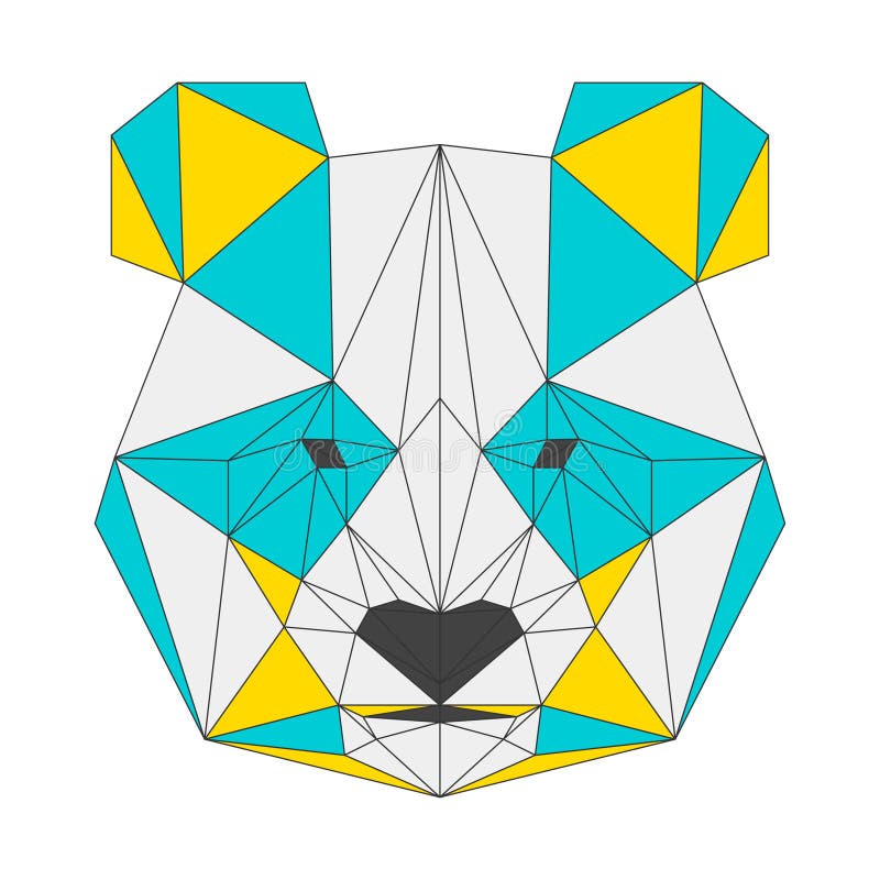 Abstrakt panda på vit bakgrund Geometrisk illustration för Polygonal triangel stock illustrationer Abstrakt panda på vit bakgrund Geometrisk illustration för Polygonal triangel stock illustrationer