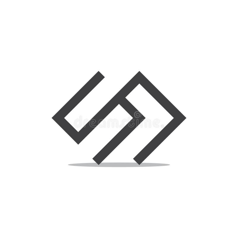 Abstrakt pisze list sn logo geometrycznego kreskowego wektor ilustracji Abstrakt pisze list sn logo geometrycznego kreskowego wektor ilustracji