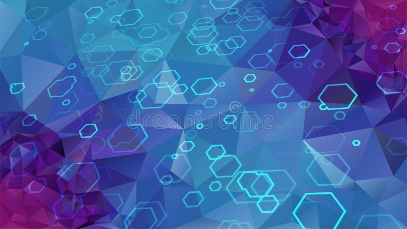 Abstrakt polygonbakgrund Futuristiskt triangelmönster med hexagonformer Ljusstark, färgstark, kristallisk eller diamantgeometrisk stock illustrationer Abstrakt polygonbakgrund Futuristiskt triangelmönster med hexagonformer Ljusstark, färgstark, kristallisk eller diamantgeometrisk stock illustrationer