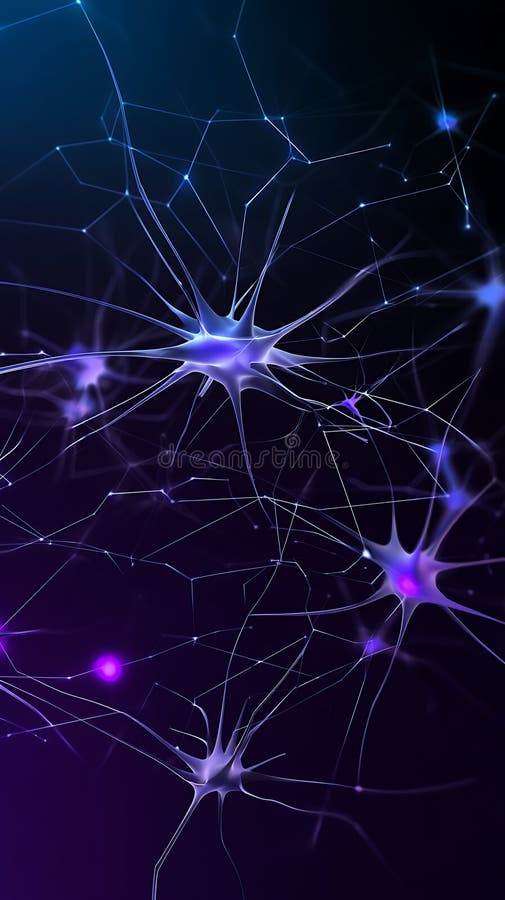 Abstrakt representation av neuroner med sammankopplade synapser i en neuralsynapa vektor illustrationer