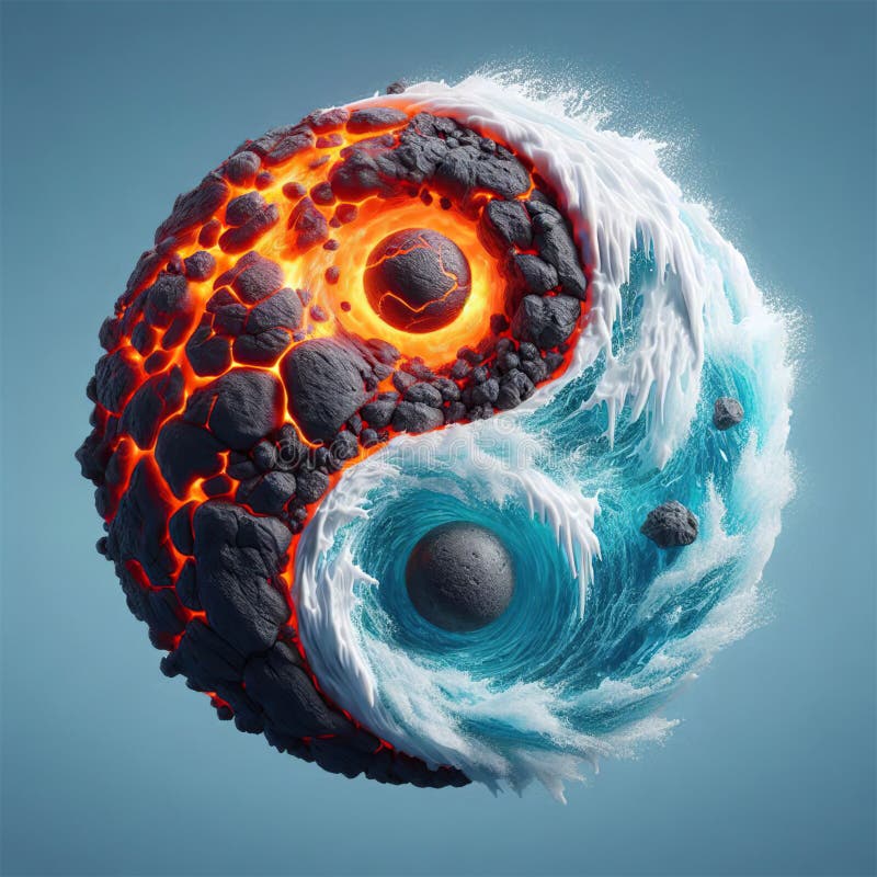 Abstrakt representation av yin- och yang-symbolen. vektor illustrationer