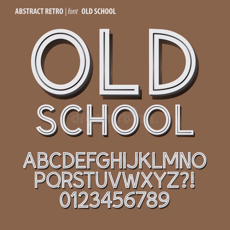 Abstrakt Retro alfabet och siffravektor