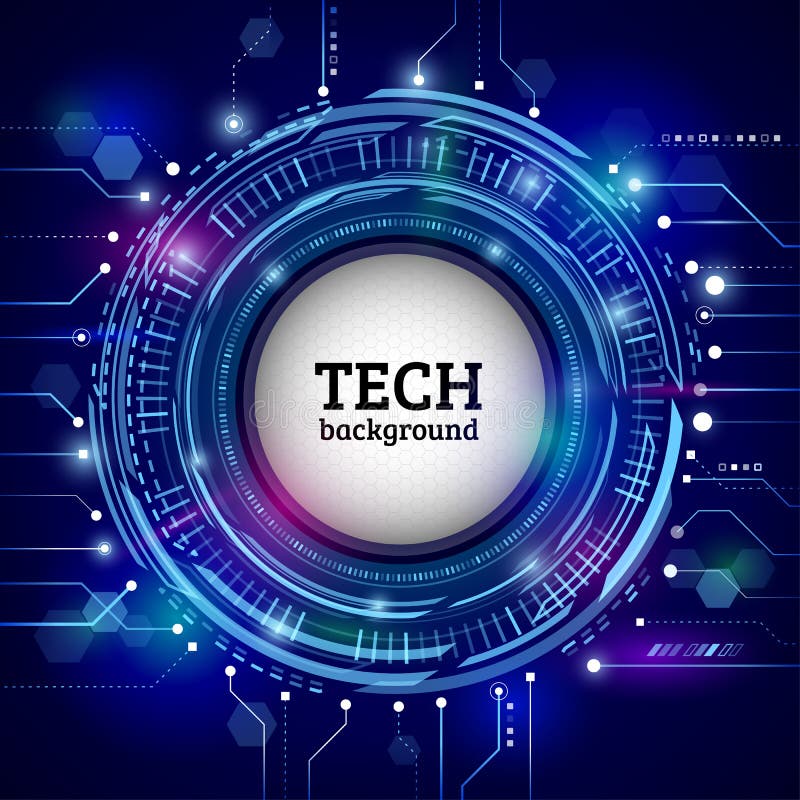 Abstrakt runt teknologibegrepp hög kommunikation - tech stock illustrationer Abstrakt runt teknologibegrepp hög kommunikation - tech stock illustrationer
