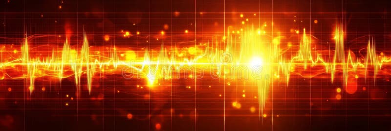 Abstrakt röd bakgrund som ger ECG Line Digital Healthcare Concept Technology - bakgrund stock illustrationer