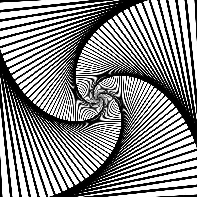 Abstrakt spirala wykłada czarny i biały wektorowego tło