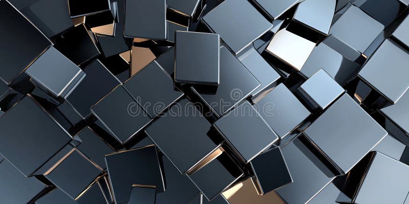 Abstrakt, svart kuber, geometrisk bakgrund royaltyfri fotografi