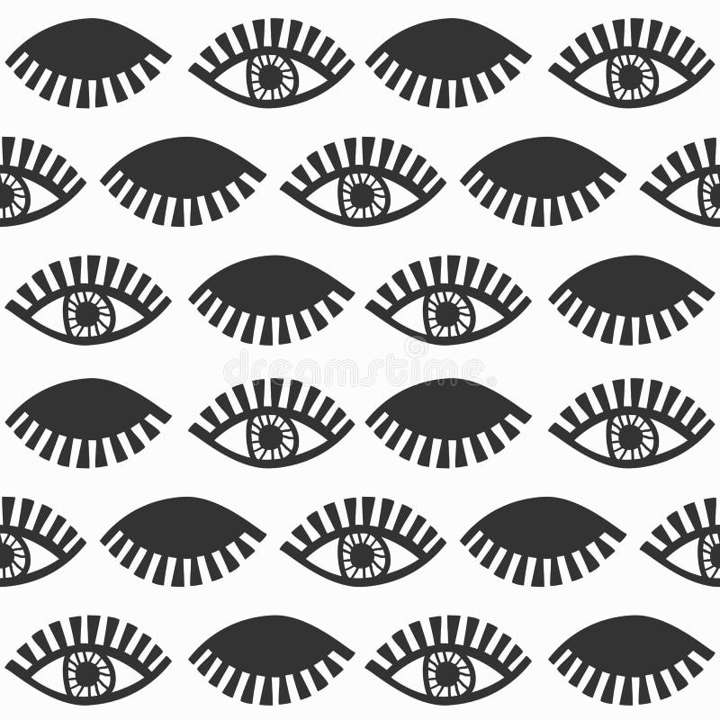 Abstract black blinking feminine cool eyes with lashes pattern on white background. Abstract black blinking feminine cool eyes with lashes pattern on white background