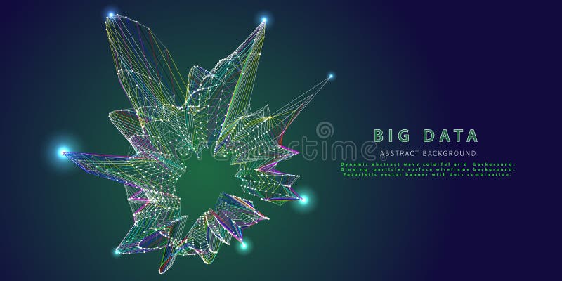 Abstrakt teknisk bakgrund med polygonfärgskaleanalys. Analysalgoritmdata. stora data. kvantkryptografi stock illustrationer