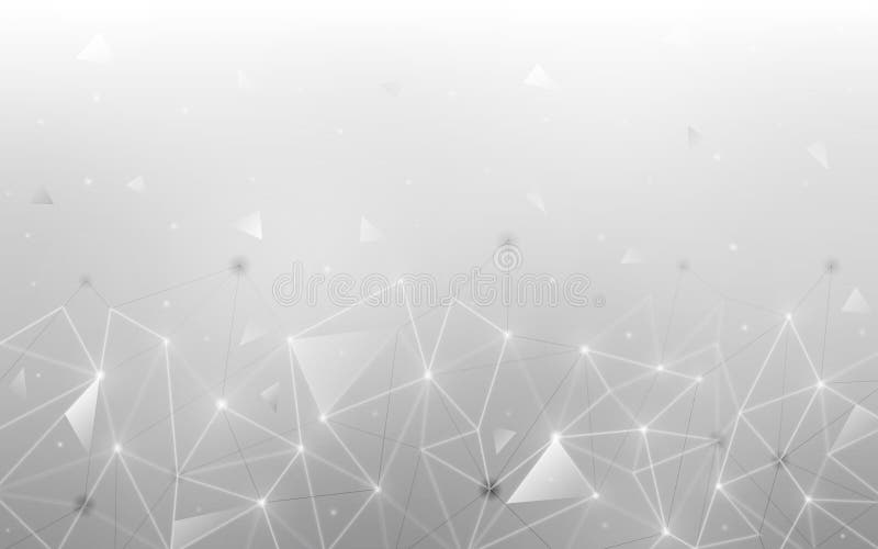 Abstrakt teknisk grå övertoningsbakgrund för vektorer med nät eller nät av digitala trådar, polygoner och trianglar vektor illustrationer