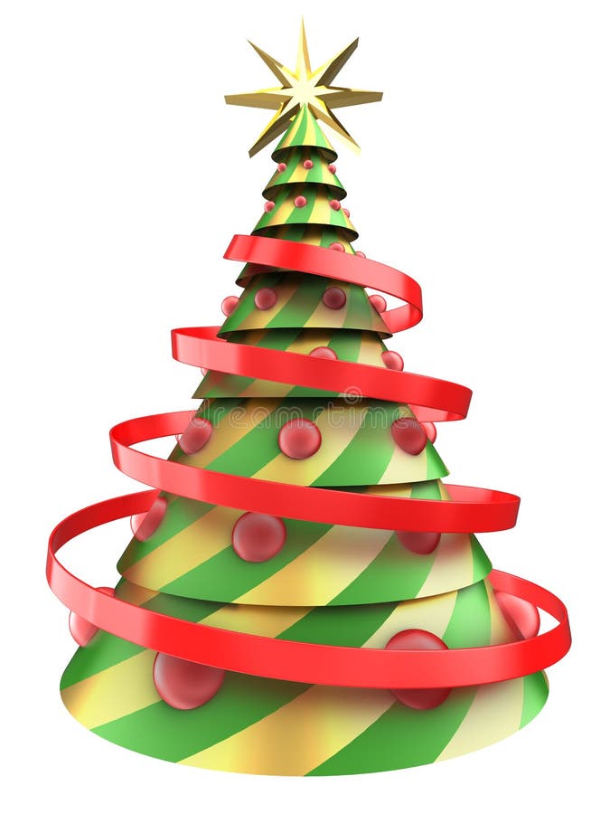 Abstrakt tree för jul 3d stock illustrationer