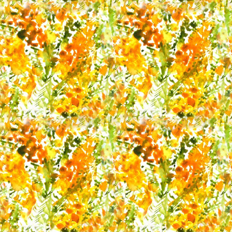Abstrakt vattenfärgsmönster för våren, sömlöst med blommande mimosa stock illustrationer