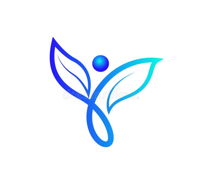 Abstrakt vektor för logo för folk för skönhetfjärilsyoga stock illustrationer