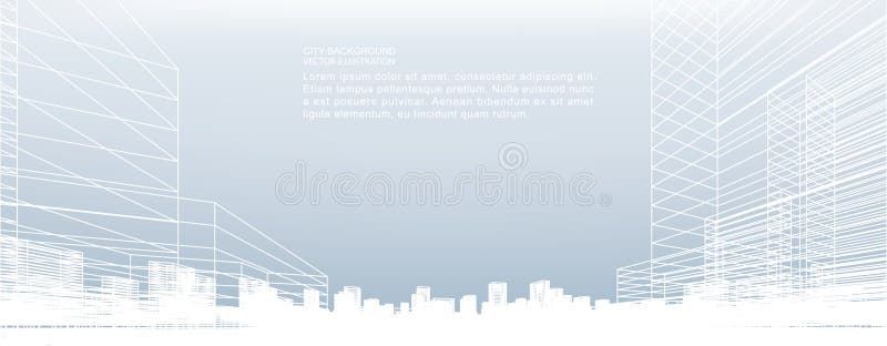 Abstrakt wireframestadsbakgrund Perspektivet 3d framför vektor illustrationer Abstrakt wireframestadsbakgrund Perspektivet 3d framför vektor illustrationer
