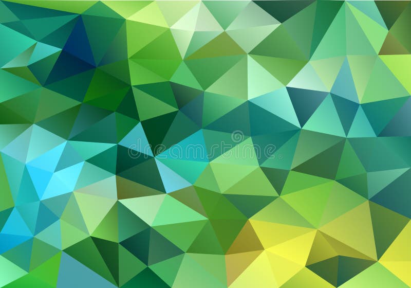 Abstrakta blått och grön låg poly bakgrund, vektor royaltyfri illustrationer