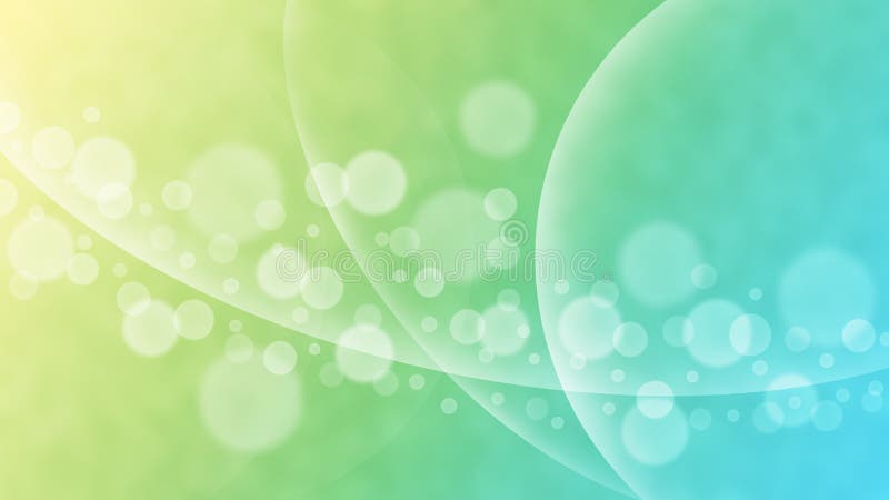 Abstrakta ljuskurvor och oskarp bokeh i blå, grön och gul bakgrund arkivfoton