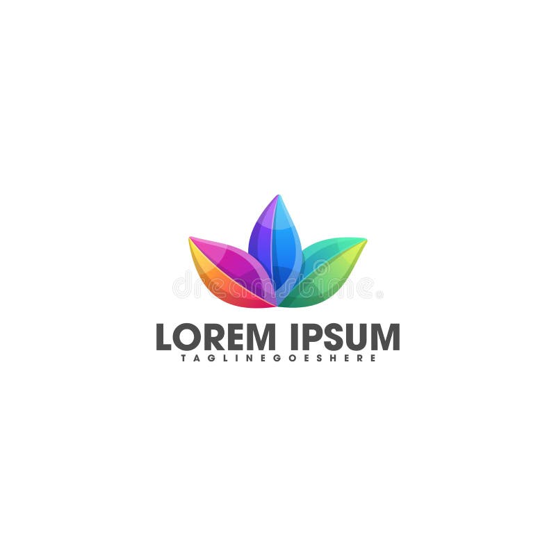 Abstrakta Lotus Colorful Illustration Vector Template vektor illustrationer