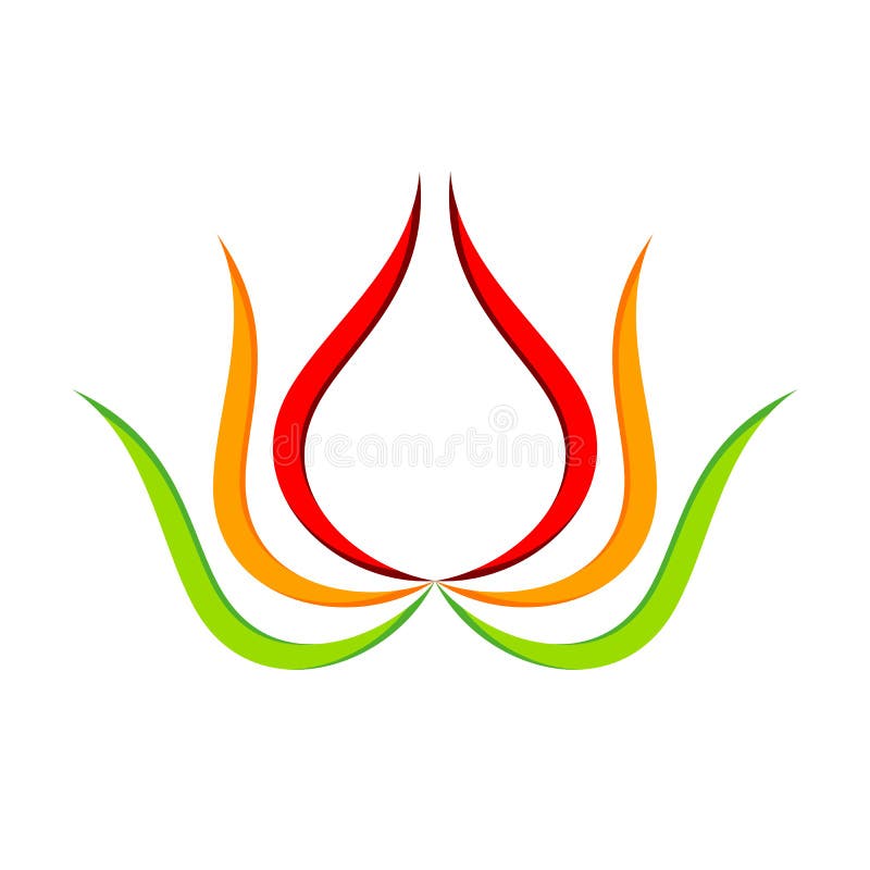 Abstrakta Lotus Flower Geometric Swoosh Symbol stock illustrationer
