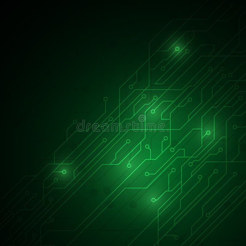 Abstrakta obwodu technologii cyfrowej tekstury wzoru projekta zielony tło ilustracji