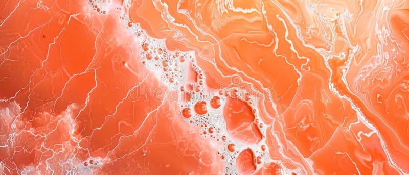 Abstrakta orangefärgade vågor med bubblor royaltyfri illustrationer