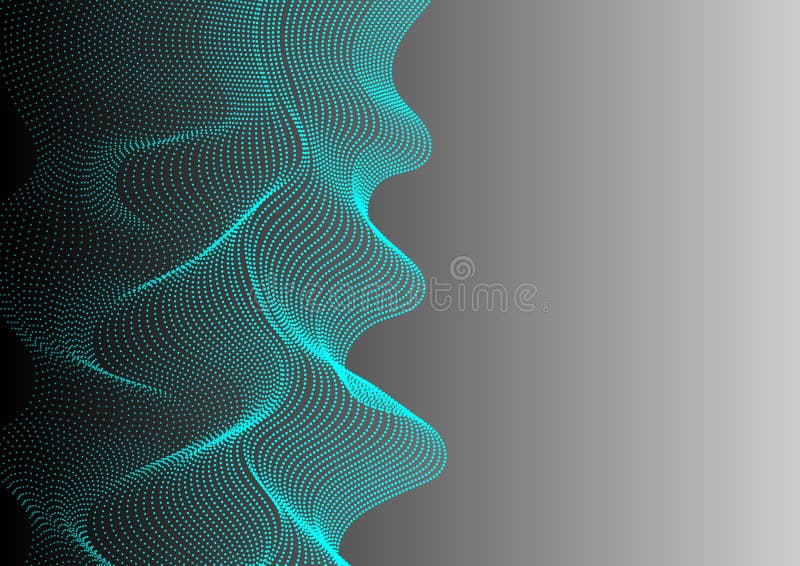 Abstrakta skinande Cyan kurvor i Gradated Grey Background vektor illustrationer