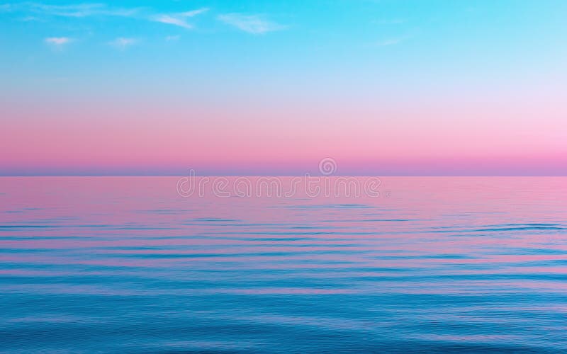 Abstrakta Spokojny błękit Z Różowym Seascape tłem obrazy royalty free