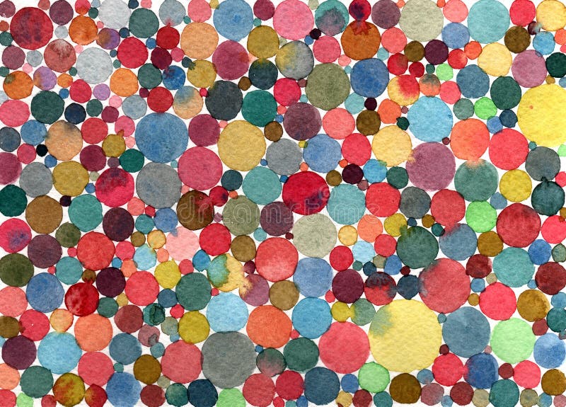 Abstrakta vattenfärgprickar/mångfärgad modell för cirklar